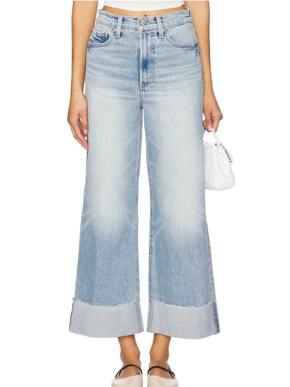 Pistola Lana Crop Wide Leg Jeans in Snowcat wash Size 27